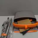 Upgraded Broom and Dustpan Set, 52" Long Handle Standing Combo with Self-Cleaning Teeth  Perfect for Pet Hair, Kitchen, Office, Home, Indoor & Outdoor Cleaning(Orange & Gray)