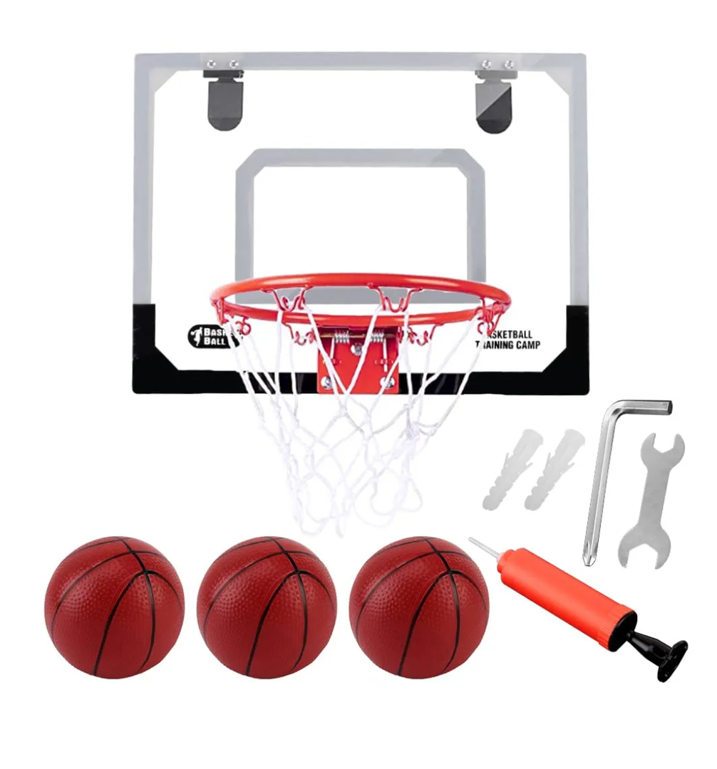 Amy&Benton Mini Basketball Hoop Indoor for Kids Small Basketball Goal Over The Door Nerf Basketball Hoop Dunking Proof on Wall for Room Bedroom Office