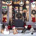 12 PCS Large Horror Christmas Decorations 3D Spooky Creepy Christmas Tree Picks Gingerbread Man Ghost Snow Prop Zombie Signs Lawn Outdoor Decor for Xmas Tree Topper Home School Office Vase Patio Dcor