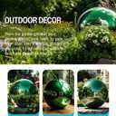 12 Inch Stainless Steel Gazing Ball, Garden Gazing Globe Mirror Ball, Polished Shiny Sphere for Garden Yard Outdoor, Swimming Pool Decoration (Green)