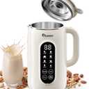 IAGREEA 10-in-1 Nut Milk Maker Machine 304 Stainless Steel Lid BPA Free, 35oz Soy Milk Maker for Homemade Milkshake/Nut/Oat/Plant-Based Drink, 10 Blades Blenders with Delay Start/Boil Water/Self Clean