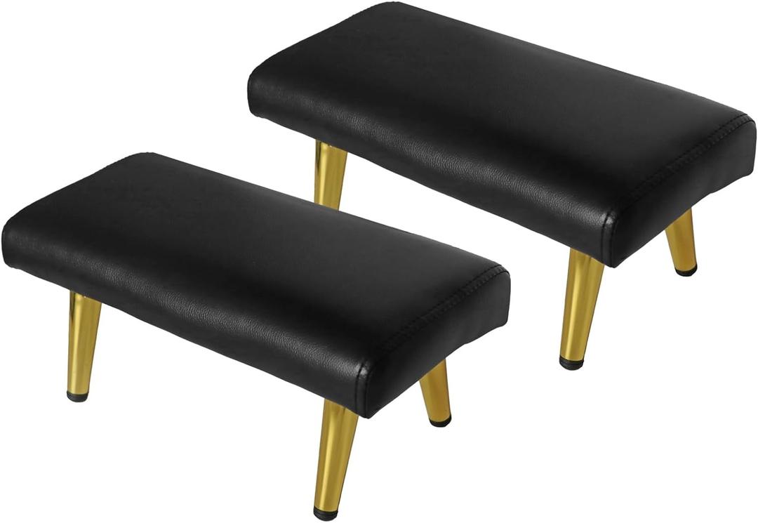 Waterproof Stool Foot Rest & Ottoman,1-3Pack,Ergonomic Non-Slip Foot Ring,Universal Replacement for Salon Barber Spa Chairs (Gloden, 2 PCS)