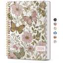 2026 Planner, Weekly and Monthly Planner for Women, Jan 2026 - Dec 2026 Pretty 2026 Calendar Planner with Monthly Tabs, Inner Pocket, Spiral Binding, Perfect for Office Home School - 6.3" x 8.5", Pastel Floral