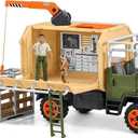 Schleich Wild Life - 45 PC Animal Rescue Toy Truck Playset - With Ranger Tom Action Figure, Lion and Meerkat Figures - Screen-Free Safari Adventure Play Set - Wild Animal Toys for Kids Ages 3+ | 42475