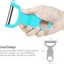 Original Vegetable Peeler, Potato Peelers for kitchen Carbon Steel Blade 3-Pack Grey/Blue/Black