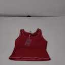 Danysu Women Rib Tank Top Padded Workout Top Square Neck Crop Tank Fitted Basic Cami Tops (X-Small, Red Apple)