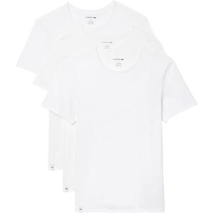 Lacoste Men's 100% Cotton Slim Fit Crew Neck Undershirt, 3-Pack (X-Large, White)