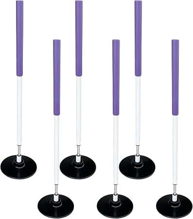 Height Soccer Agility Training Poles, Set of 5 Poles Spring Loaded Poles for Improve Agility/Speed/Footwork, Sports Training Slalom Pole