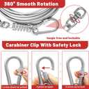 Dog Tie Out Cable 10/15/20/25/30FT Dog Run Cable Rosy Pink/Blue/Purple/Silver/Red/Green/YellowTie Out Cable for Large Dogs Heavy Duty for Outside Hold Large Dogs Up to 250LBS