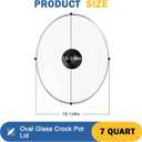 Oval Glass Crock Pot Lid 7 Quart Replacement for Oval lid Crock Pot Slow Cooker SCV700SS and for Hamilton Beach Slow Cooker Lids Replacement 7 Quart 33474G.