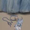 Princess Cinderella Costume for Girls Kids Cosplay Dress Carnival Halloween Party Outfit (7-8 Years, Blue)