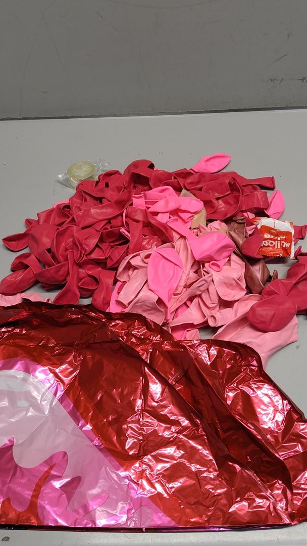 Pink Balloon Garland - Metallic Rose Gold Pink White Latex Balloons - for Pink Theme Party Girl Birthday Baby Shower