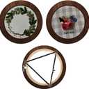 3 Sets Solid Wood Embroidery Frames with Bamboo Hoops, 6 Inch Round Embroidery Display Frame Set for Finished Cross Stitch and DIY Art Craft Sewing Ornaments
