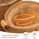 SHIBEVER Women's Snow Boots Winter: Suede Fur Lined Waterproof Anti-Slip Furry Platform Women Ankle Snow Boots (8.5)