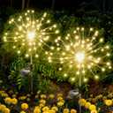 Anordsem Solar Garden Lights Outdoor: Bendable Copper Wire with 120 LED Firework Beads - Warm Waterproof DIY Starburst Decoration for Yard Pathway Patio - Gifts for Women Mom Homeowners