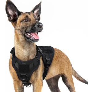 rabbitgoo Tactical Dog Harness for Small, Heavy Duty Pet Harness with Handle, No-Pull Service Vest Small Breed, Adjustable Military Dog Vest for Training Hunting Walking, Black, Small