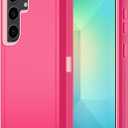 for Samsung Galaxy S25 Case, S25 Heavy Duty case, [Belt Clip Holster] [Glass Screen Protector] [Military Grade Protective ] [Shockproof] [Dropproof] [Dust-Proof] (with Belt Clip, Rose/Pink)