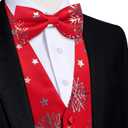 DiBanGu Mens Christmas Vest and Bow Tie Set Festival Christmas Snowflake Suit Vest for XmasNew Year Party Formal (Large)