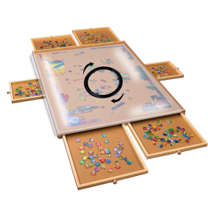 Gondola 2000 Piece Puzzle Board, Portable Puzzle Board with Drawers and Cover, Wooden Jigsaw Puzzle Tray - Adjustable Puzzle Boards, Lightweight Puzzle Table with 4 Drawers, Puzzle Accessories