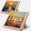 Koseibal Art Easel for Painting, Tabletop Wooden Easel StandAdjustable Angle Portable Easel for Canvas, Ipad, Book, Artwords Display 2 Pack