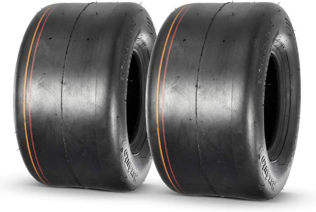 MaxAuto 13x6.50-6 Lawn Mower Tires,13x6.50x6nhs Zero Turn Tires,13-6.50-6 Smooth Turf Tires,13x6.5-6 Tires Replacement For Garden Riding Tractor Lawnmower, 4Ply Tubeless, 480 Lbs Capacity, Set of 2
