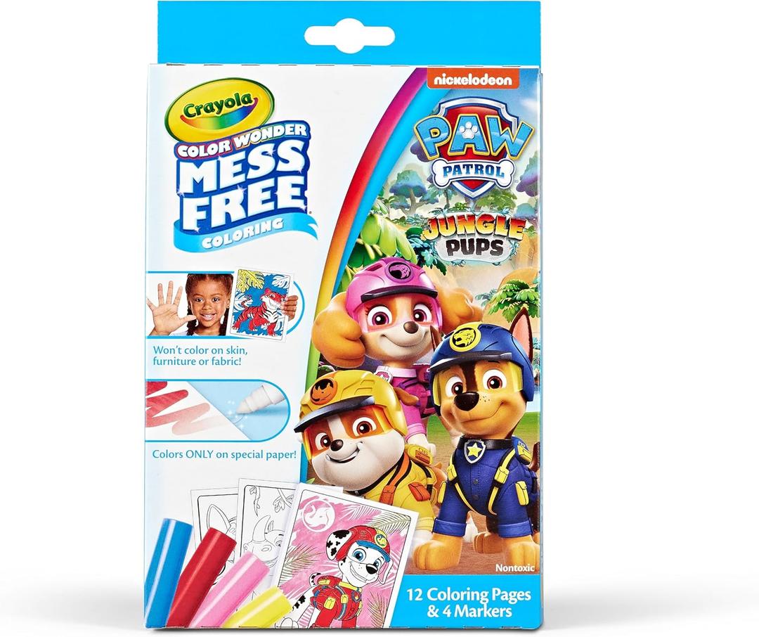 Crayola Color Wonder PAW Patrol Mini Box Set, 12 Coloring Pages & 4 Mess Free Markers, Toddler Coloring Activity, Gift for Kids, Ages 3 + Crayola Color Wonder PAW Patrol Mini Box Set, 12 Coloring Pages & 4 Mess Free Markers, Toddler Coloring Activity, Gift for Kids, Ages 3 +