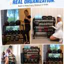 PLKOW Adjustable 3-Tier Dumbbell Rack, Heavy Duty Weight Rack for Home Gym