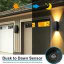 DAKAFUL Dusk to Dawn Outdoor Lighting Sensor Porch Lights 4 Packs, 12W 2700K Integrated LED Up Down Lights Outdoor, IP65 Waterproof Aluminum Wall Sconce Exterior Wall Light for Porch Patio etc.