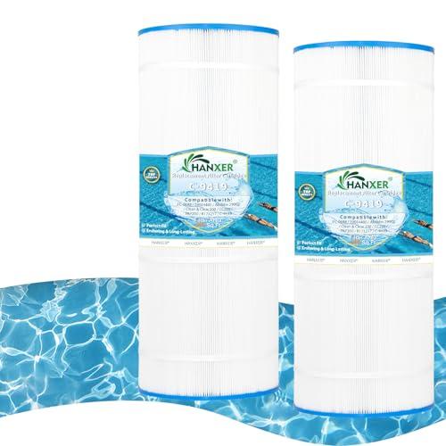 HANXER® Pool Filter Replaces for C-9419, Filbur FC-0688, 931-220, PAP200, SP200, Clean and Clear 200, CC200, Ultral-C5, PP-C5, 10201, 200 Sq.Ft Swimming Pool Filter Cartridge, 2 Pack