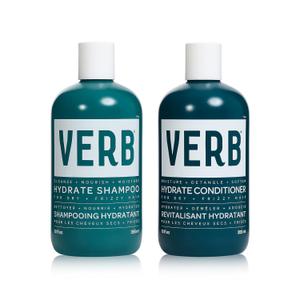 VERB Hydrate Shampoo + Conditioner Duo - Cleanses + Nourishes Dry + Frizzy Hair to Smooth + Reduce Frizz - Amber + Warm Jasmine Scent (12 Fl Oz (Pack of 2)), Best Before 12 Month