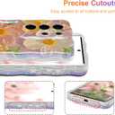 EYZUTAK Case for Samsung Galaxy S24 Ultra, Colorful Retro Oil Painting Flower Laser Glossy Pattern Cute Curly Wave Edge Exquisite Phone Cover Stylish Durable TPU Protective Case for Girls Women - Pink