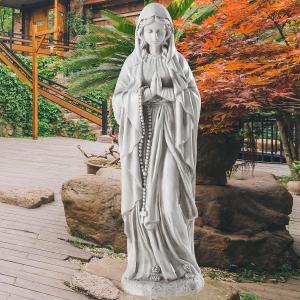 Virgin Mary Statue Outdoor, Religious Garden Statue, Blessed Mother Outdoor Statue, Large Outdoor Garden Statues Home Yard Patio Lawn Hallway (Gray)
