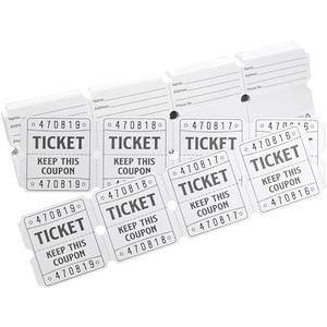 L LIKED 100 Raffle Tickets, 50/50 Double Roll Tickets for Event, Raffles, Carnival, Door Prizes and Class Reward (White)