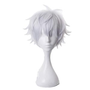 XiongXiongLe Anime Wig Cosplay JJK Gojo Satoru Silver White Costume Hair Replacement Wigs for Adult Party Halloween Christmas