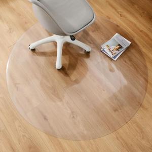 Round Clear Chair Mat For Hardwood Floor PVC Anti-Slip Office Chair Mat 1.5 Mm Round Transparent Wooden Floors Protector For Kitchen Dining Room Home Carpet Protector For Office Home ( Size 4 FT )