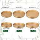 M METERXITY 3 Pack Planter Saucers - Ceramic Plant Tray Flower Pot Drip Trays Round Apply to Outdoor/Garden (4/5/6inch, Gold)