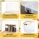 Sunnyray 4 Pcs Flour Storage Containers Rice Bin with Wheels, Beige, 38 lb