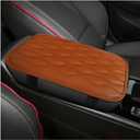 Car Center Console Cover, PU Leather Waterproof Vehicle Armrest Seat Box Cover Cushion Pad, Non Slip Soft Automotive Middle Console Protector, Universal for SUV RV Truck (Coffee)