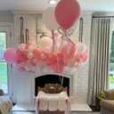 Pink Bow Balloon Arch Kit 155PCS Pastel Pink and White Balloon Garland with Long Magic Balloon for Girls Coquette Birthday Baby Shower Decoration