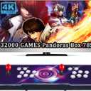 RegiisJoy 32000 Pandoras Box 78S Retro Arcade Game Console, 4 Player 3D Magical Modified Game, Search Save Delete Cheat Function, Favorite List, One-Button Combo, 128G TF, 12-Grid Classification (Halo)