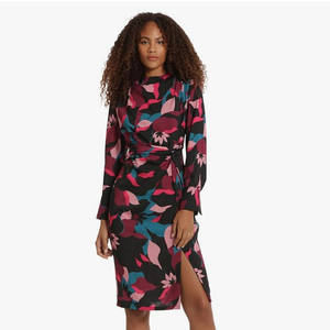 Donna Morgan Women's Long Sleeve Cowl Neck Midi Dress, Size 18W