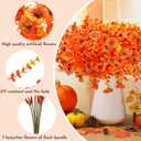 12 Bundles Artificial Fall Fake Mums for Outdoor, Autumn Faux Mums Flowers UV Resistant Plastic Greenery Garden Porch Patio Fall Thanksgiving Home Decor (Orange Yellow)