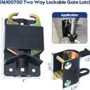 2 Pack S16100700 Two-Way Lockable Gate Latch(Small Size Version: 3"L x 5"H) with Black 4-Digit Combination Lock for Metal Gates with 1-1/4" to 1-1/2" Diameter Tubes