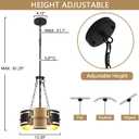 Black and Gold Ceiling Light, Industrial Modern Chandelier 3-Lights Fixture,Height Adjustable Hanging Pendant Island Lighting for Living Room,Foyer,Hall,Kitchen,Entryway (Small E26 Bulb,Not Standard)