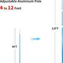 Durable 4-12 Ft Telescopic Pool Pole for Pool Cleaning, Anodized Aluminum Extendable Handle with Quick-Lock Mechanism for Pool Skimmer, Brush & Vacuum Head