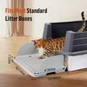Cat Litter Box Step with Removable Splash-Proof Baffles, Large Pet Ramp for Litter Box with Filter Function Double Layer Cat Pedal Footrest Splash-Proof Easy to Clean (Light Grey)