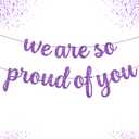 Purple Graduation Decorations 2026, We are So Proud of You Banner - Glitter 10 Feet, No DIY | Congratulations Banner Purple, Graduation Decorations Class of 2026, KatchOn