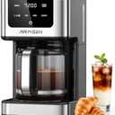 AIRMSEN 14-Cup Programmable Drip Coffee Maker – 1000W Fast Brewing Coffee Machine with Timer, Delay Start & 2H Keep-Warm, 73oz Tank, Touchscreen & Glass Carafe – Perfect for Home & Office Use