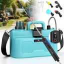 Battery Powered Sprayer 1.35 Gallon,Upgrade Electric Sprayer with Ergonomic Handle for Retractable Wand,Force Indicator,Adjustable Shoulder Strap for Garden,Weed Lawn and Cleaning.