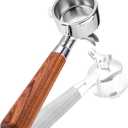 51mm Portafilter for CASABREWS 3700/CM5418, Dual Spout Espresso Handle with Siam Rosewood Grip & 304 Stainless Steel Basket